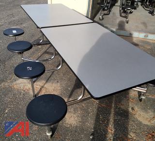 (17) Cafeteria Tables on Wheels